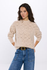 Springfield Su&eacute;ter pointelle lentejuelas beige