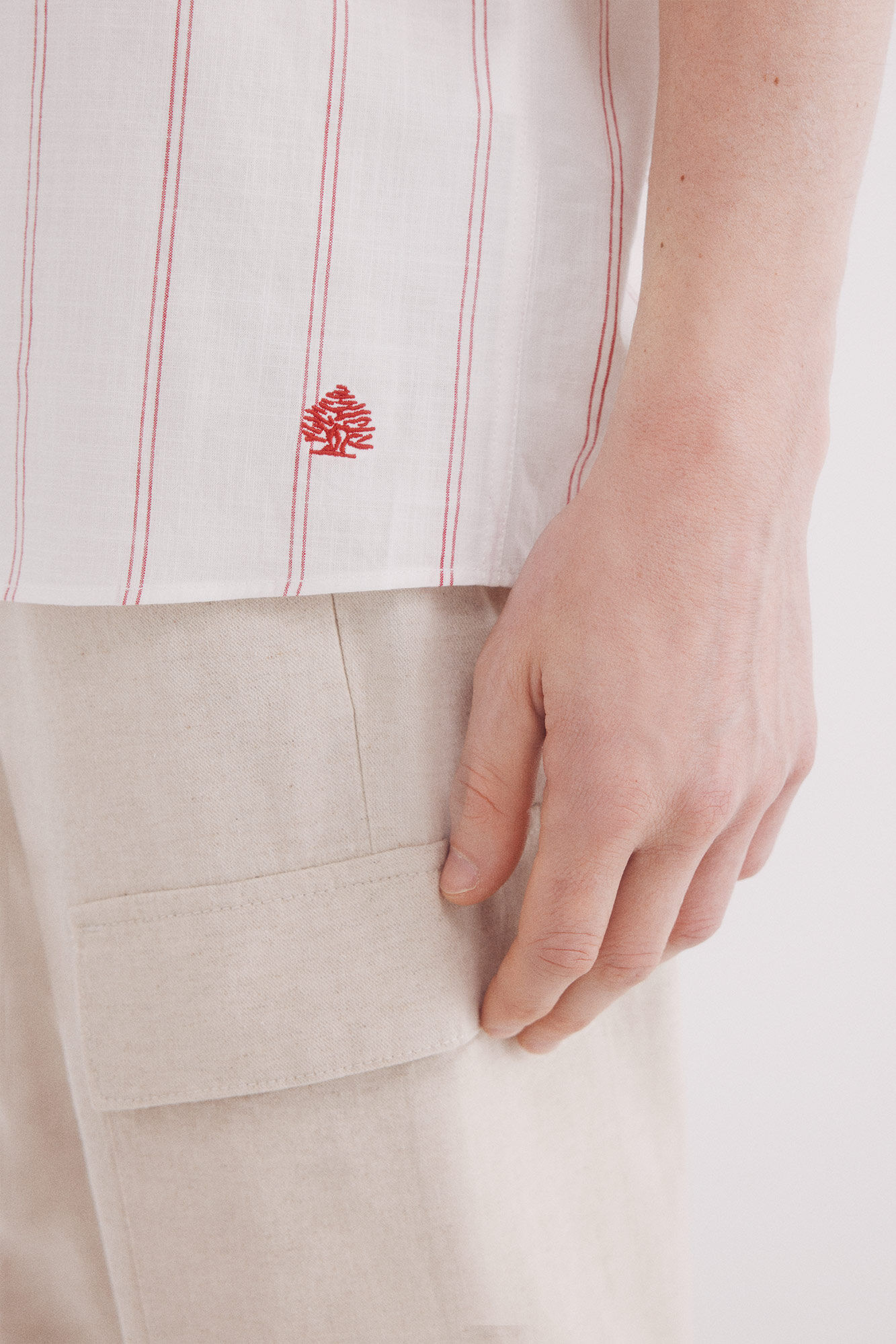Springfield Camisa polera rayas natural