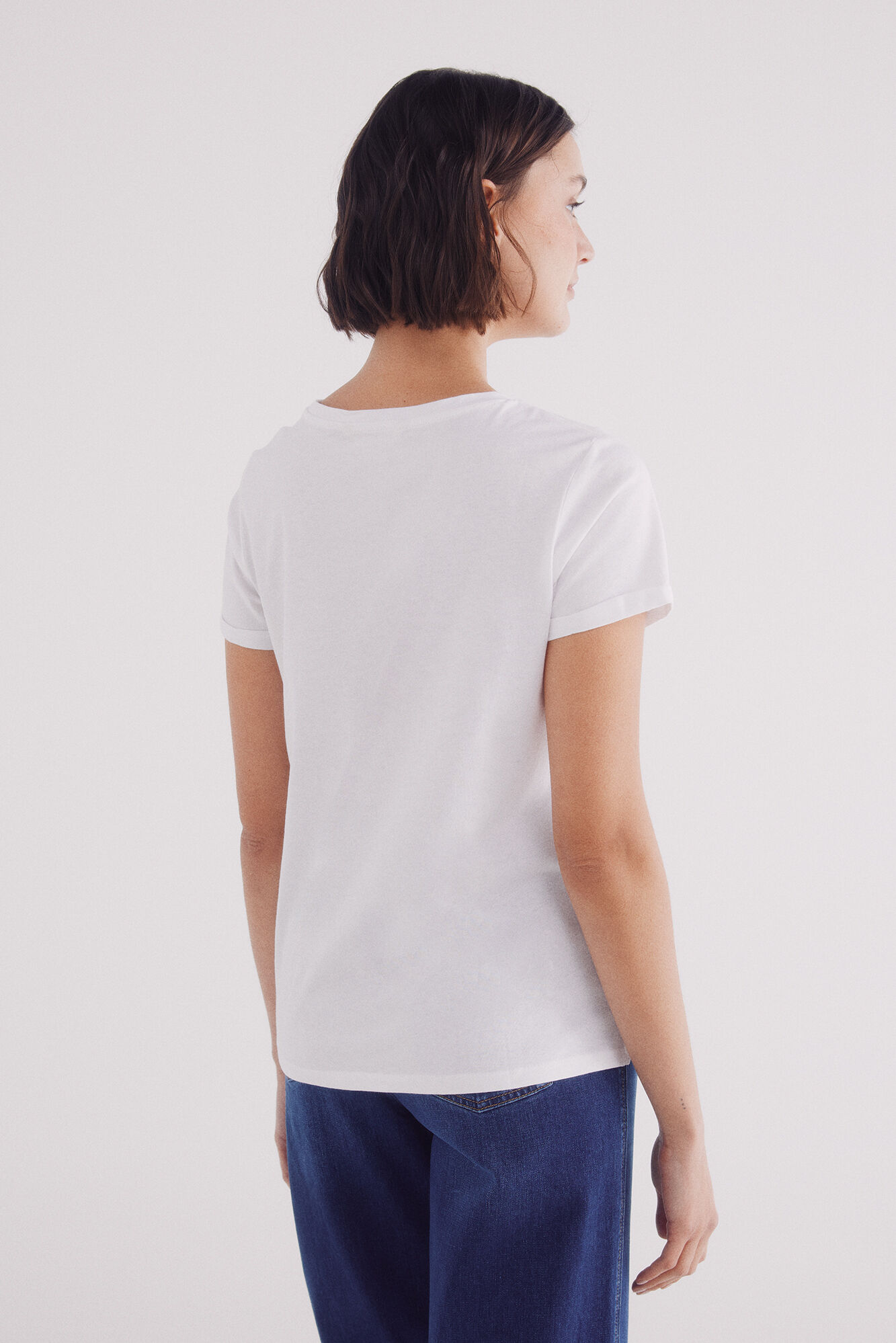Springfield Playera b&aacute;sica manga vuelta natural