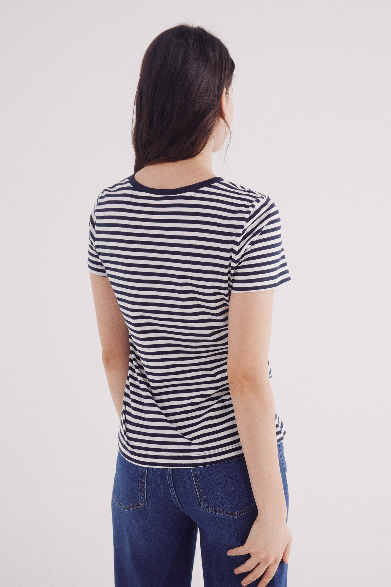 Springfield Camiseta rayas marineras blanco