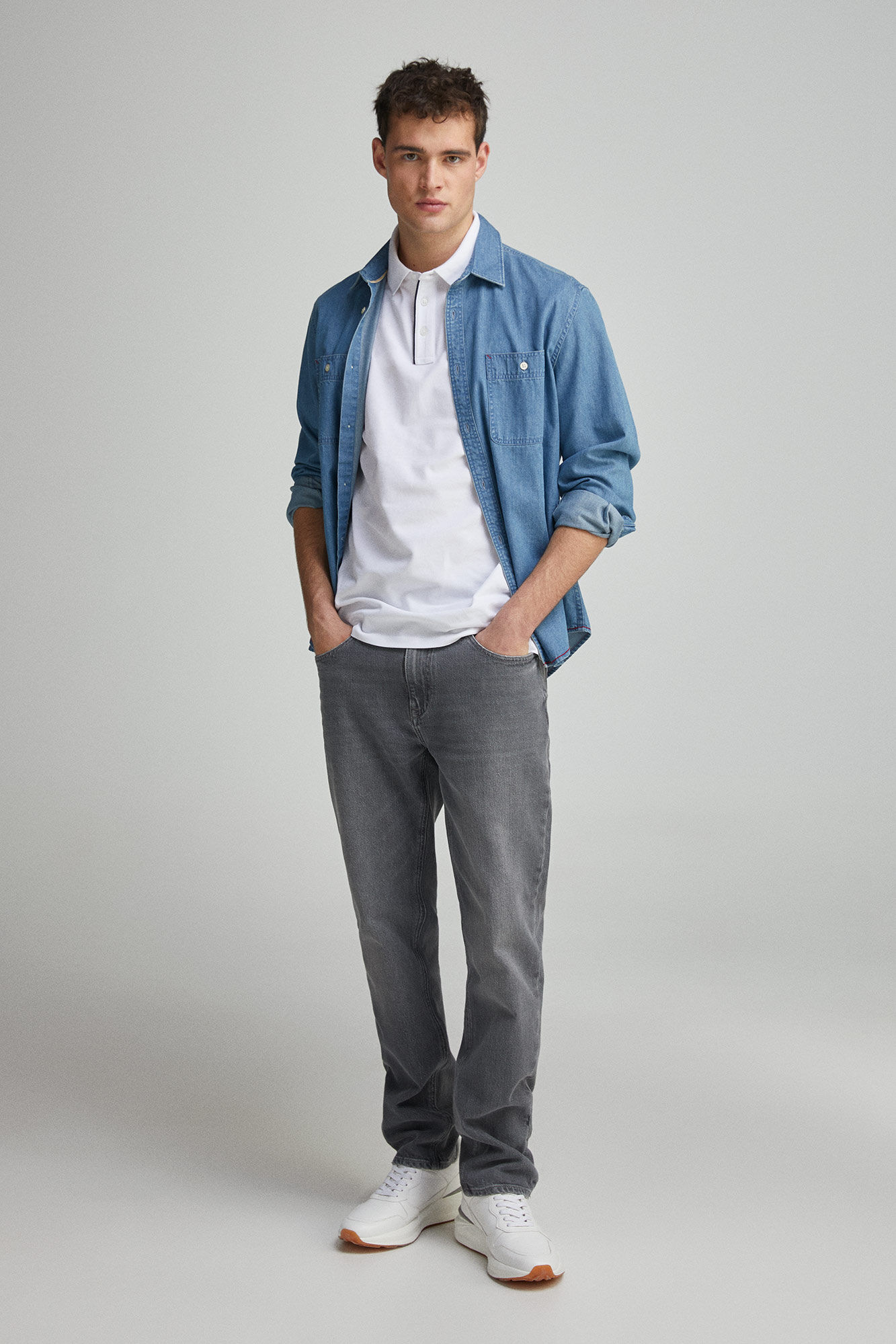 Springfield Polo piqu&eacute; contraste tapeta slim fit natural