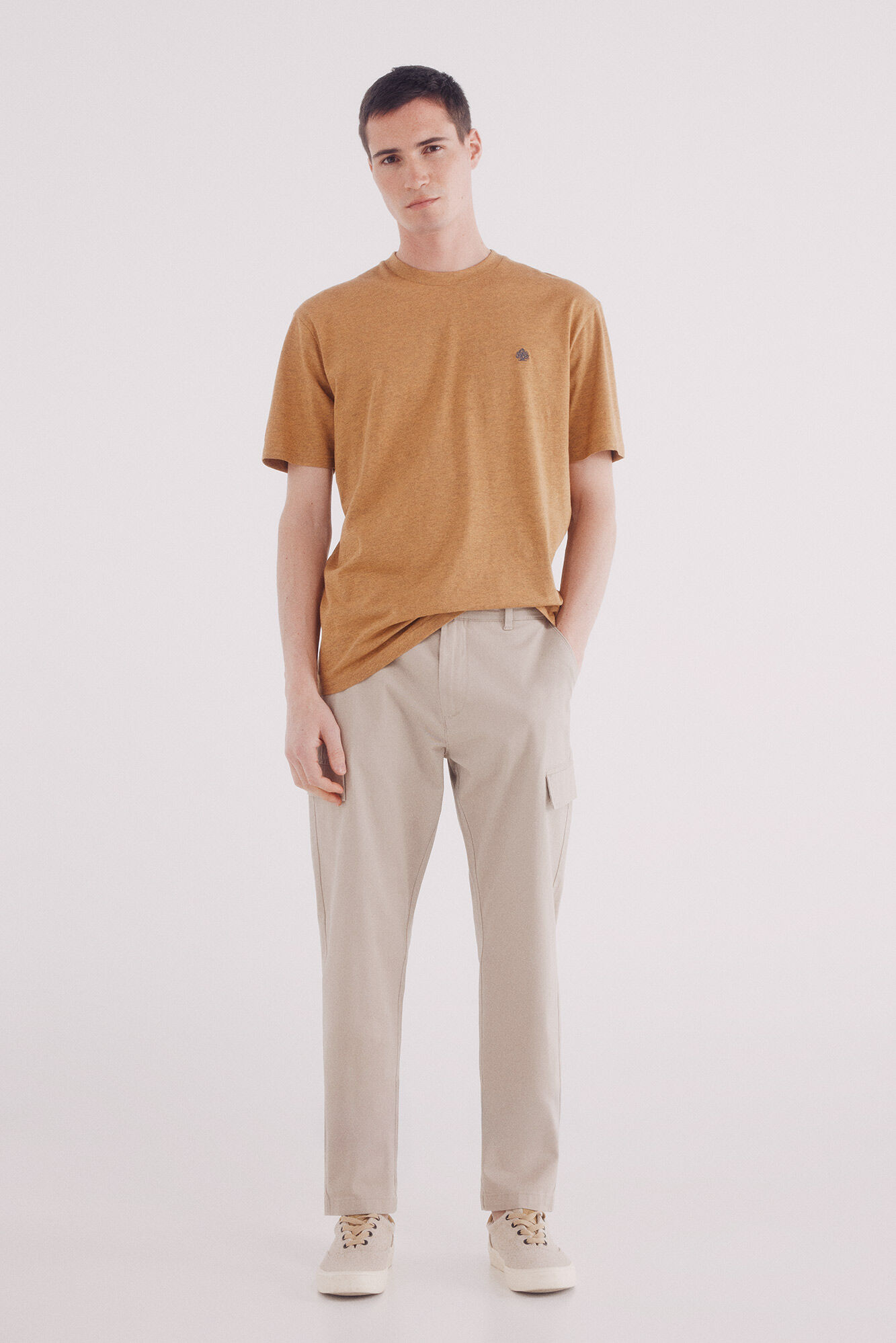 Springfield Playera melange b&aacute;sica amarillo