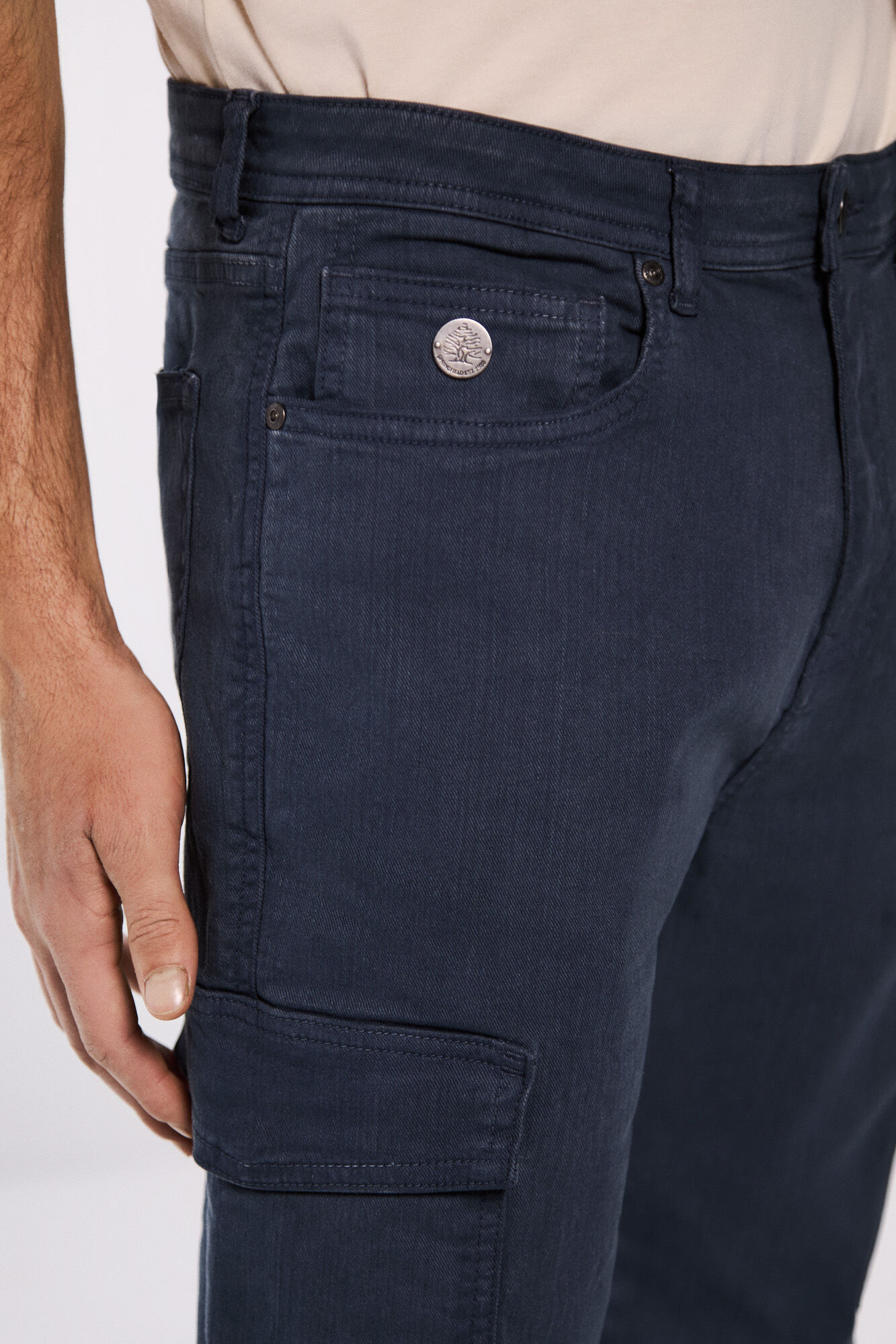 Springfield Pantal&oacute;n cargo lavado slim fit azul indigo