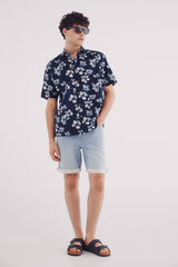 Springfield Bermuda vaquera en knit denim claro slim fit turquesa