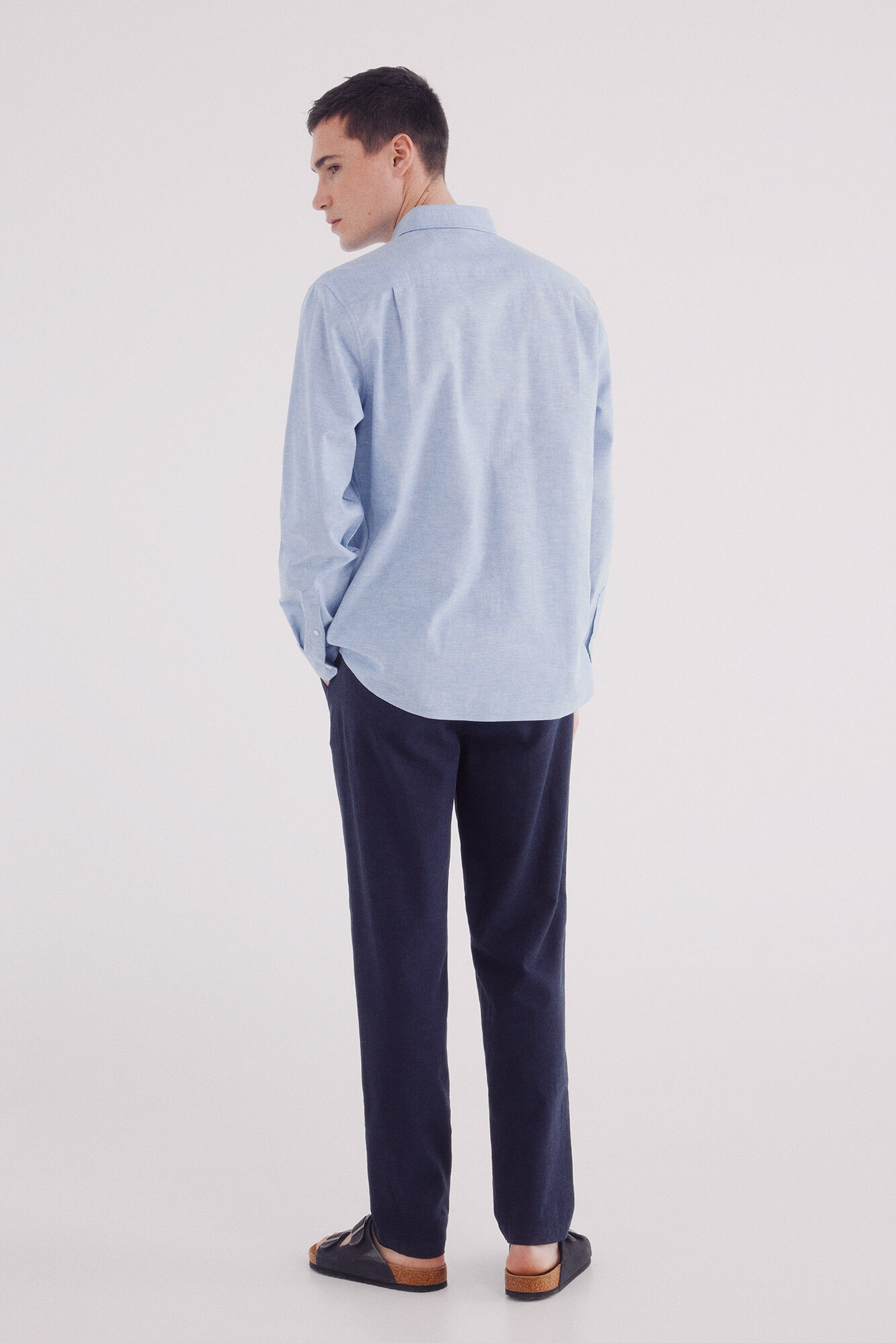 Springfield Pantal&oacute;n chino lino slim fit azulado