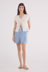 Springfield Shorts cintur&oacute;n tencel azul