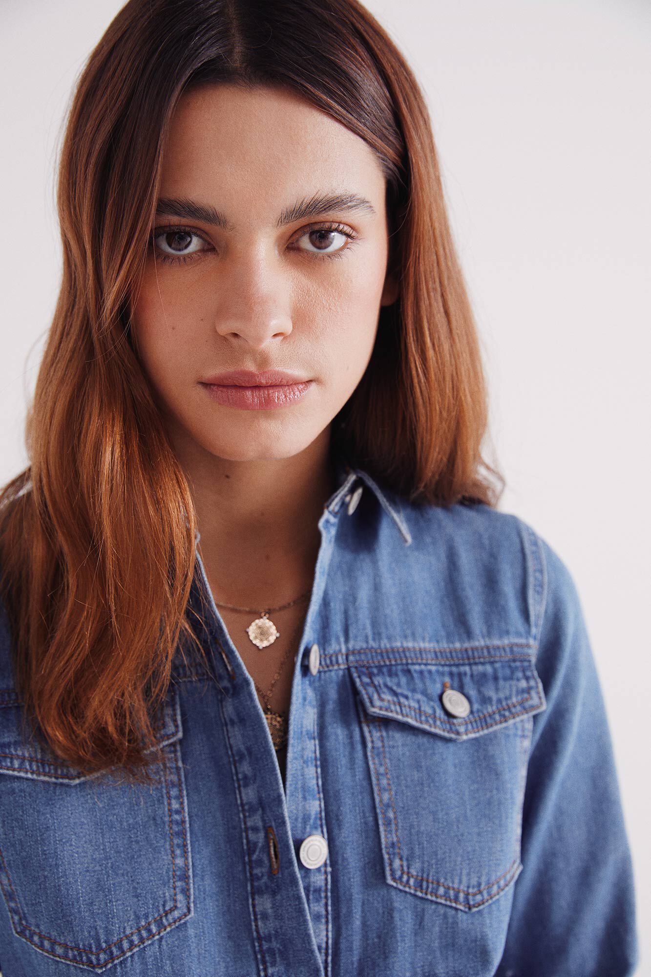 Springfield Vestido camisero vaquero azul