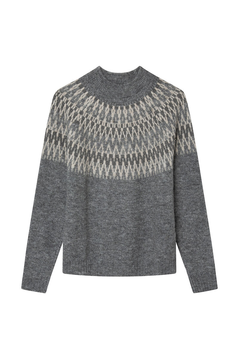 Springfield Su&eacute;ter jacquard lurex tachuelas gris
