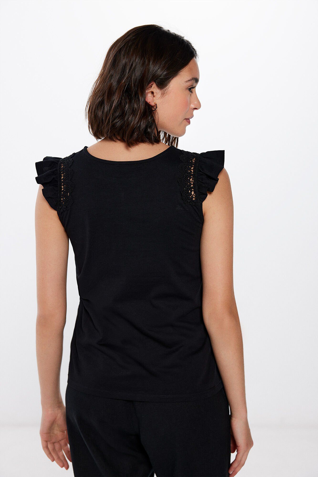 Springfield Playera Crochet Hombros negro