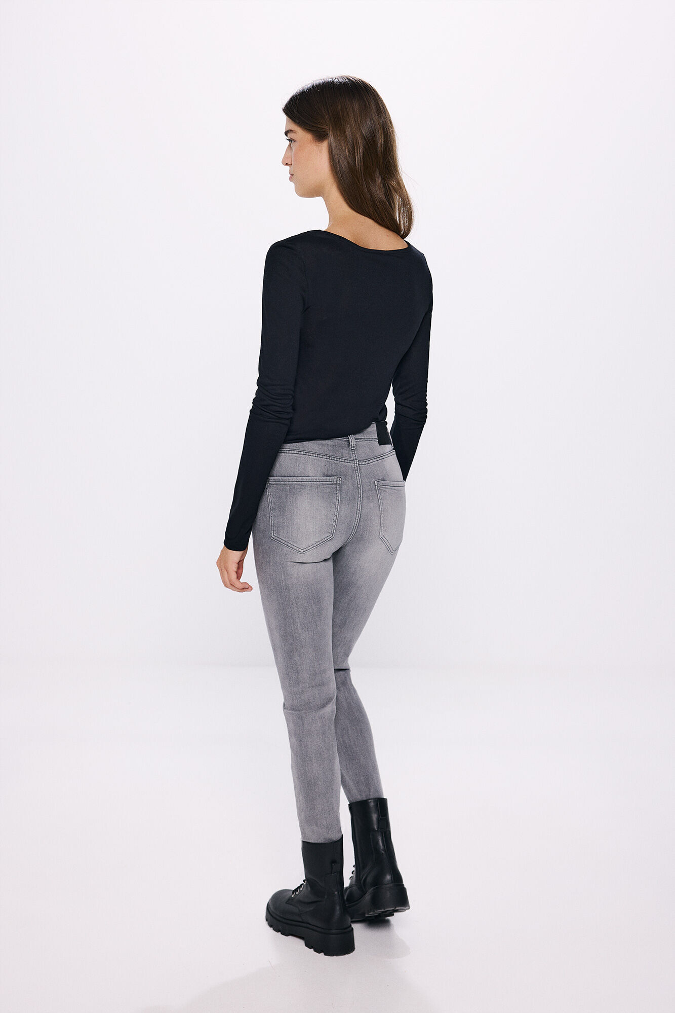 Springfield Jeans slim cropped gris