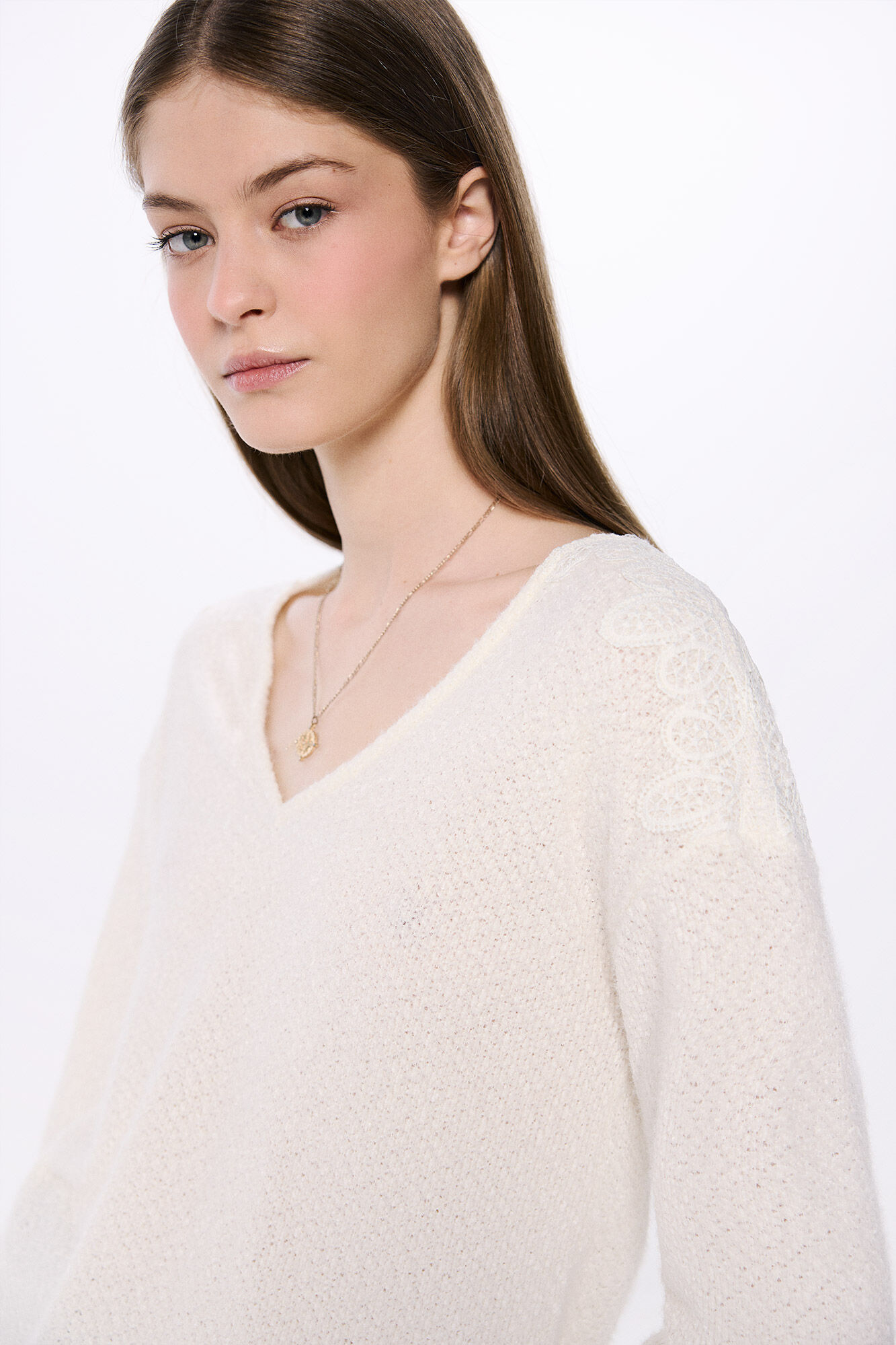 Springfield Playera chenilla hombros crochet