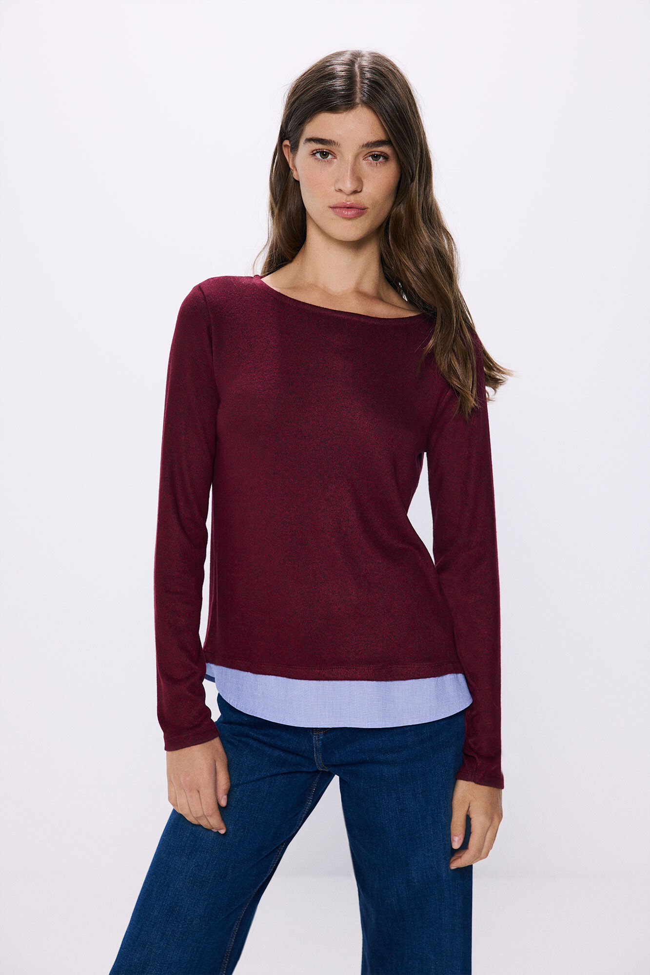 Springfield Playera tejido cortado combinada