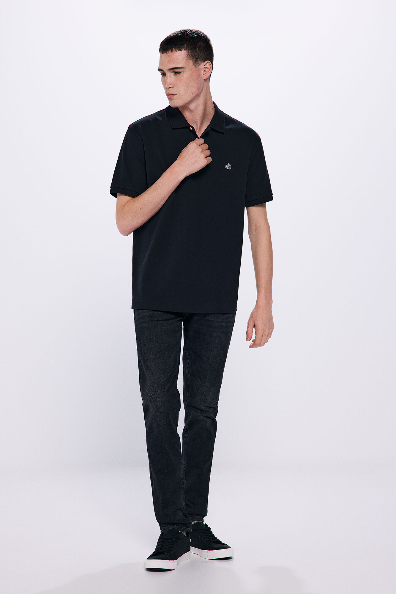 Springfield Polo piqu&eacute; basico regular fit negro