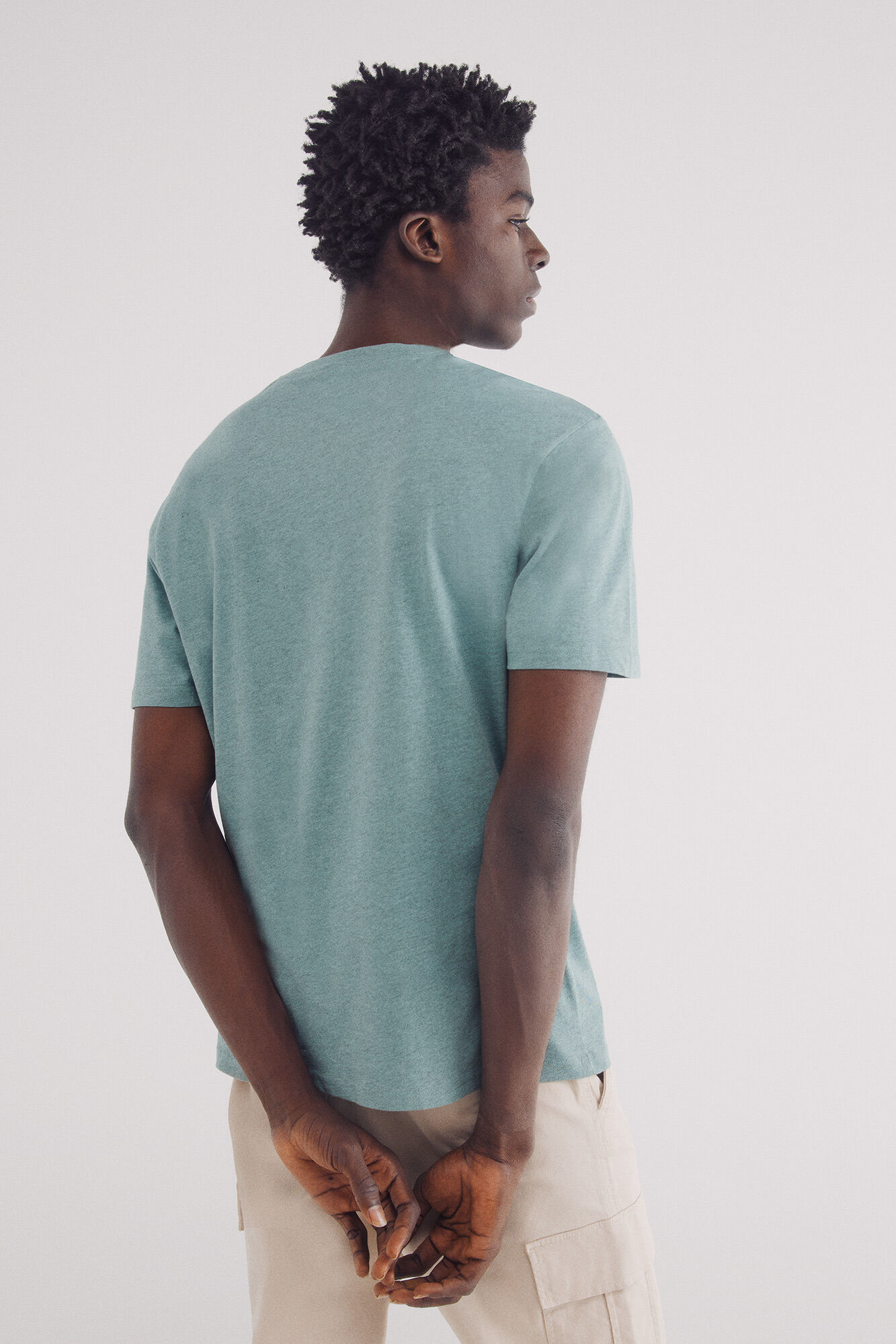 Springfield Playera melange b&aacute;sica verde