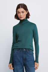Springfield jersey de cuello alto con botones y pu&ntilde;os verde