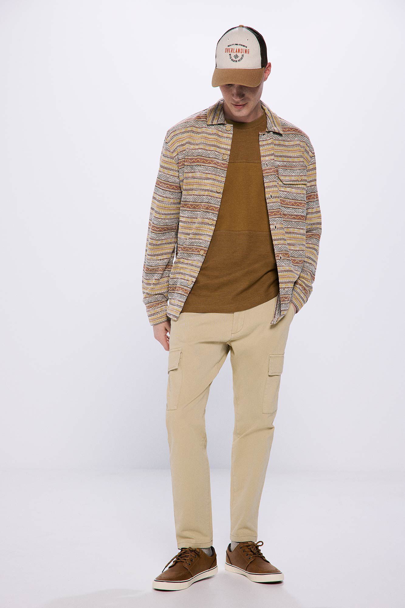 Springfield Camisa jacquard &eacute;tnico nude