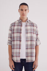 Springfield Camisa algod&oacute;n slum cuadros blanco