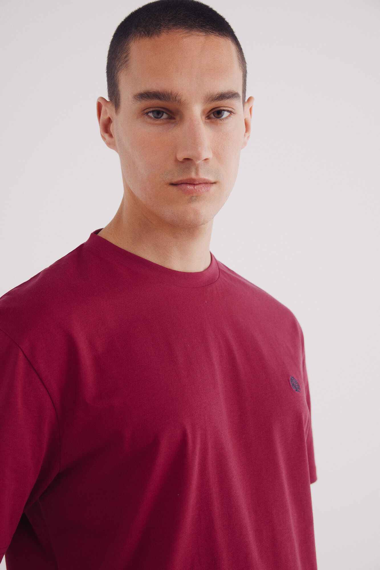 Springfield Playera b&aacute;sica cuello redondo rojo