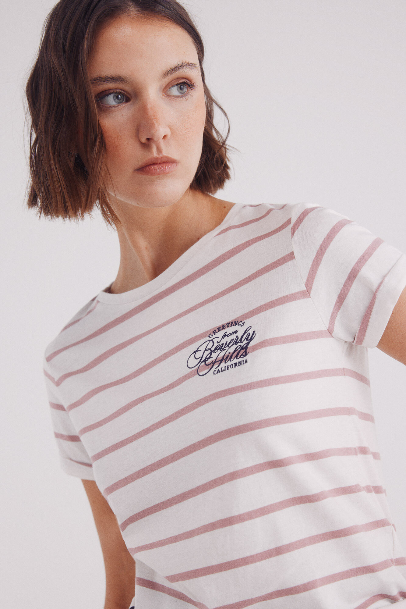 Springfield Playera rayas texto