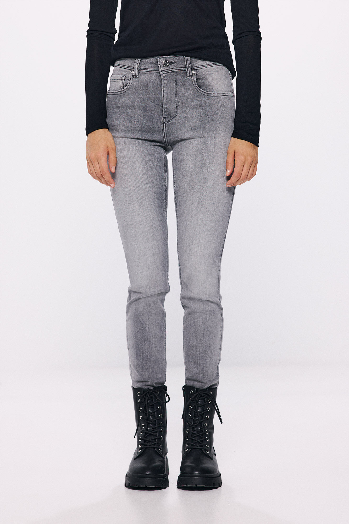 Springfield Jeans slim cropped gris
