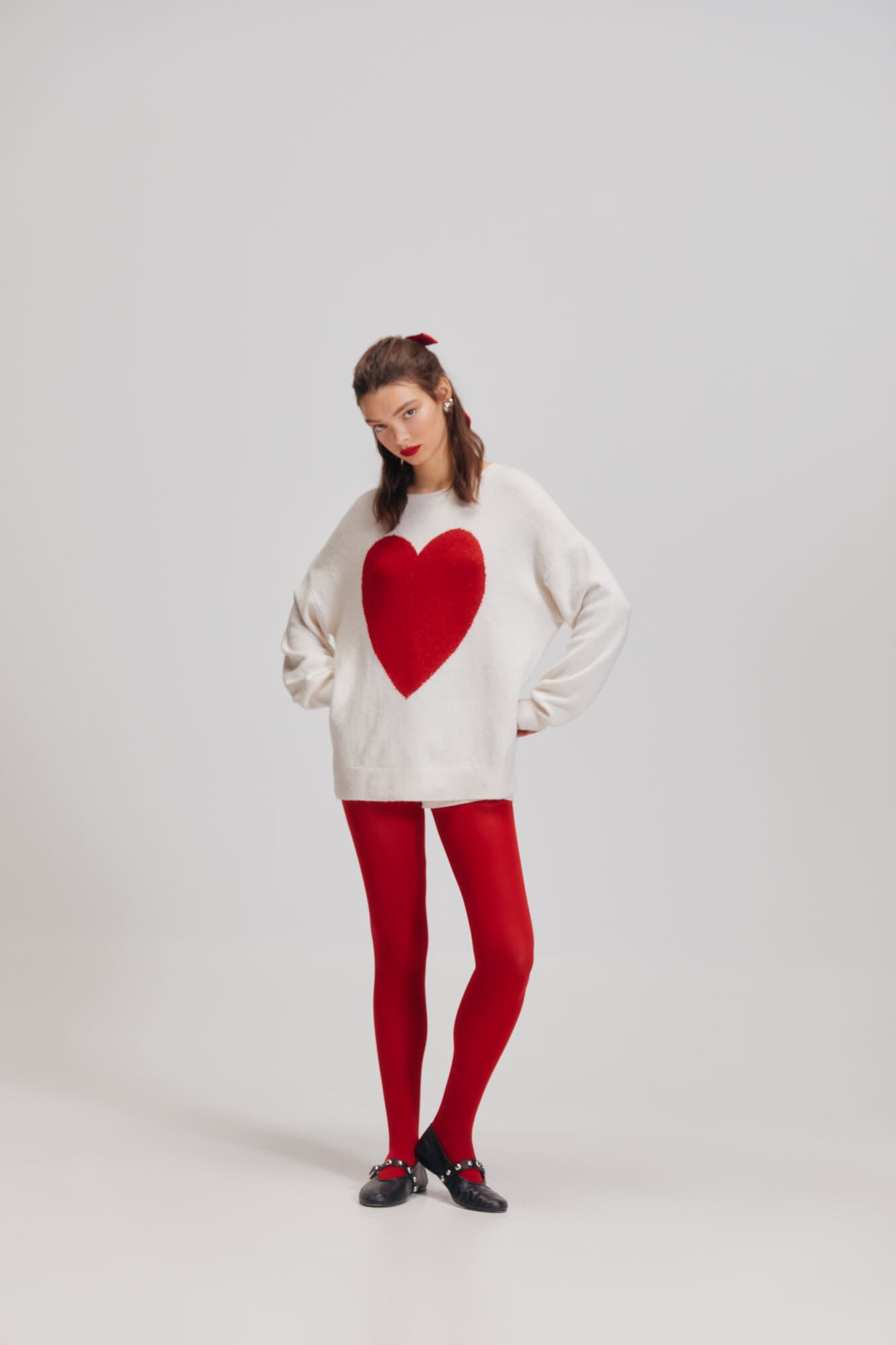 Springfield Su&eacute;ter coraz&oacute;n intarsia blanco