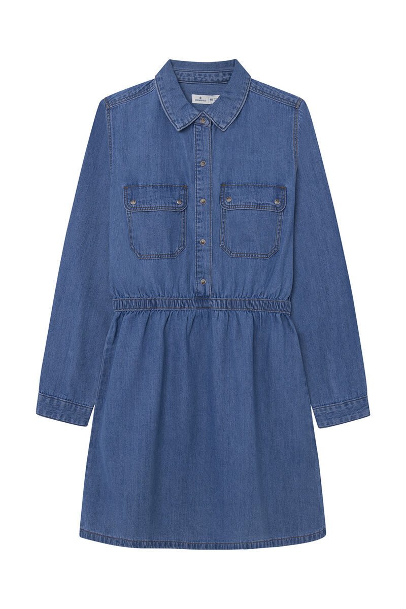 Springfield Vestido denim camisero azul
