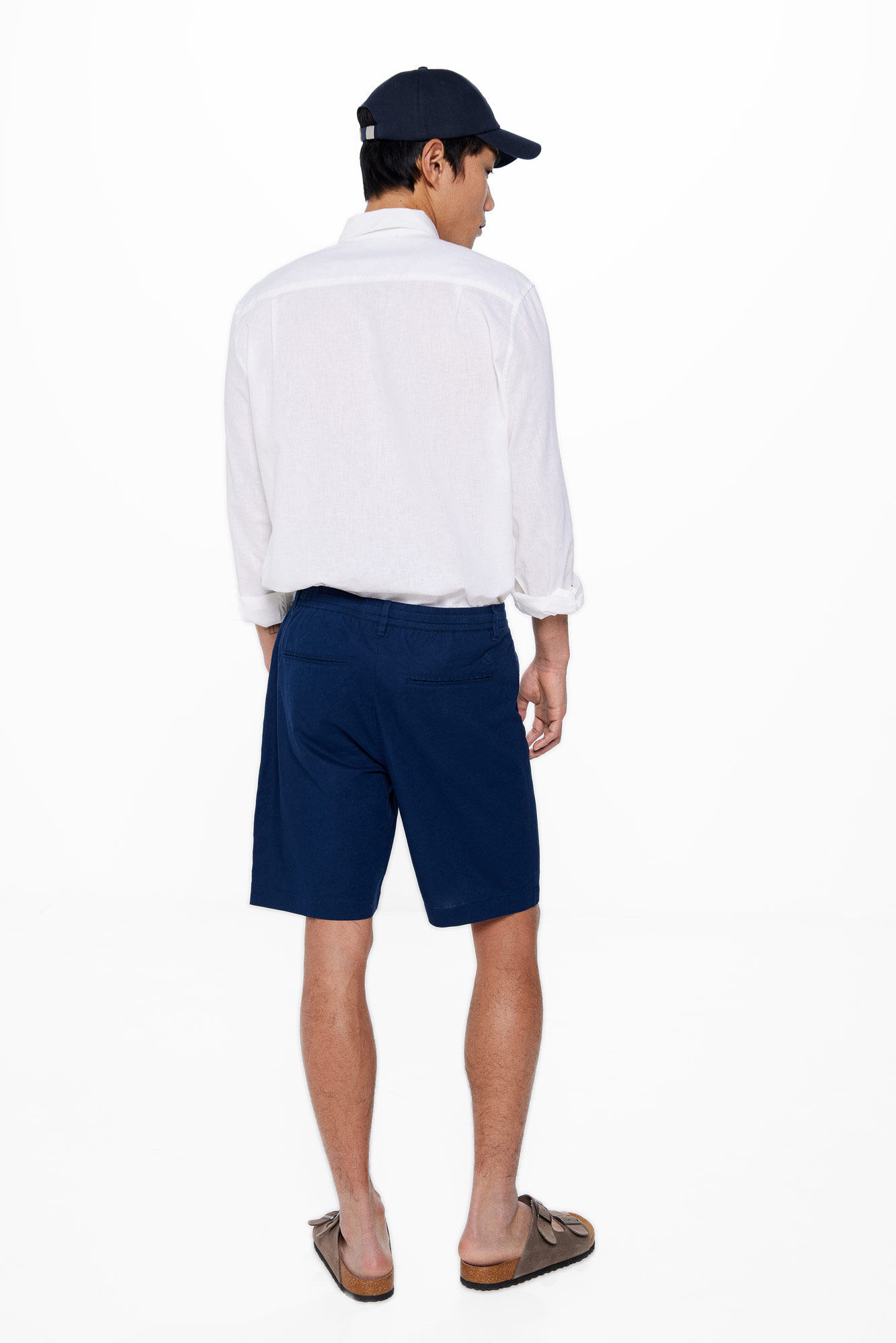 Springfield Bermuda lino comfort slim fit azul