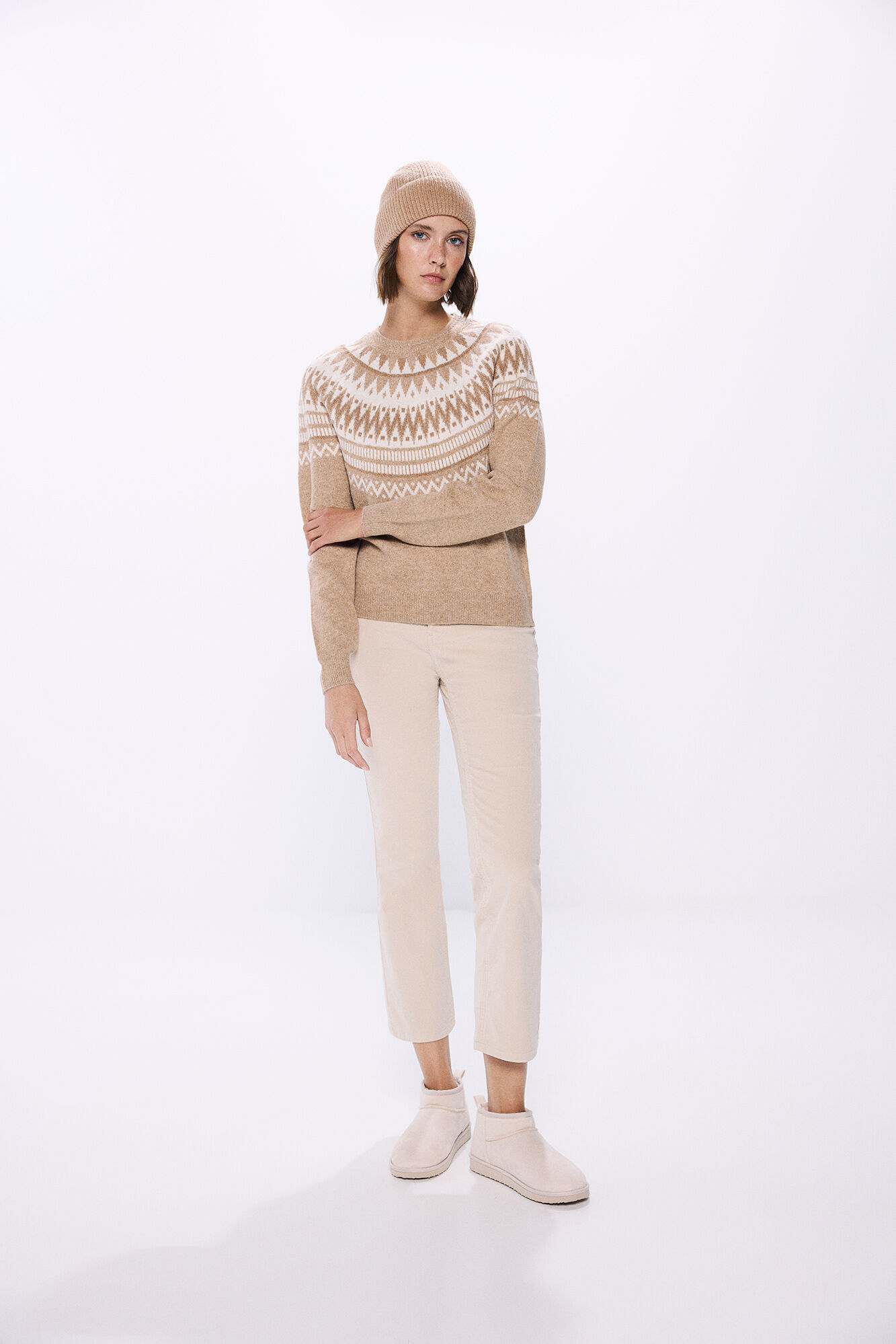 Springfield Su&eacute;ter cenefas jacquard caf&eacute;