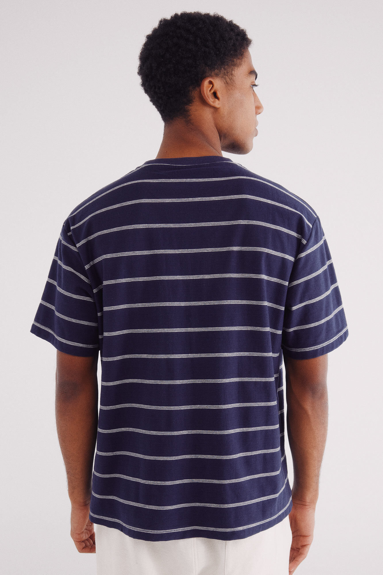 Springfield Playera algod&oacute;n slub rayas azul