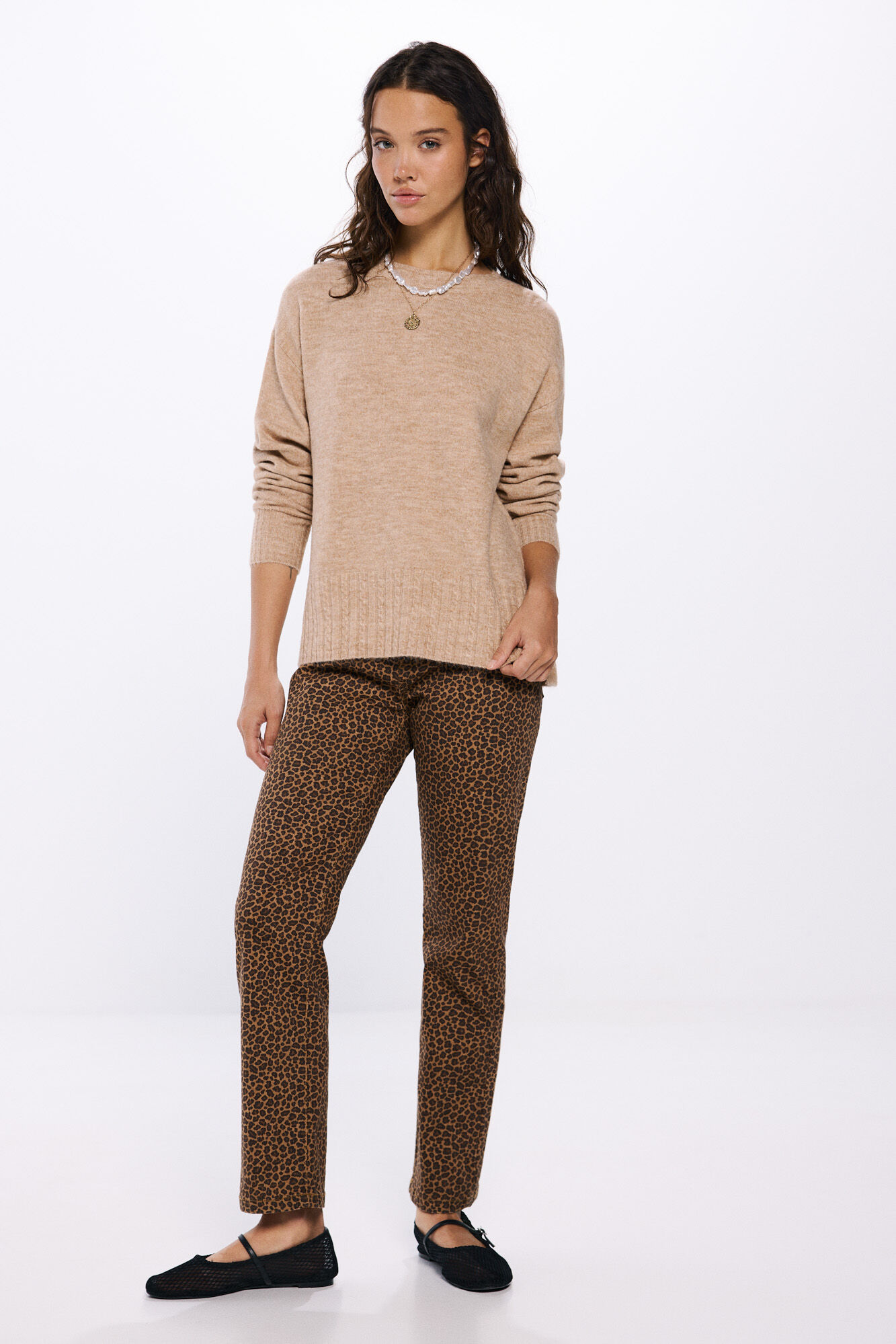 Springfield Su&eacute;ter dobladillo rayas relieve beige