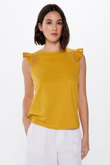 Springfield Playera Crochet Hombros amarillo