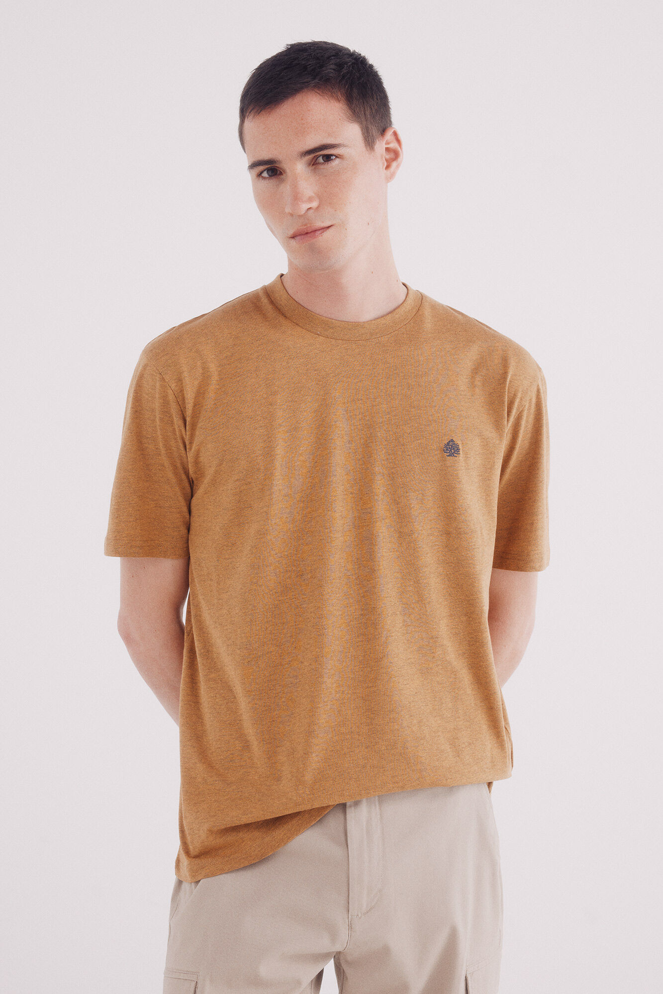 Springfield Playera melange b&aacute;sica amarillo