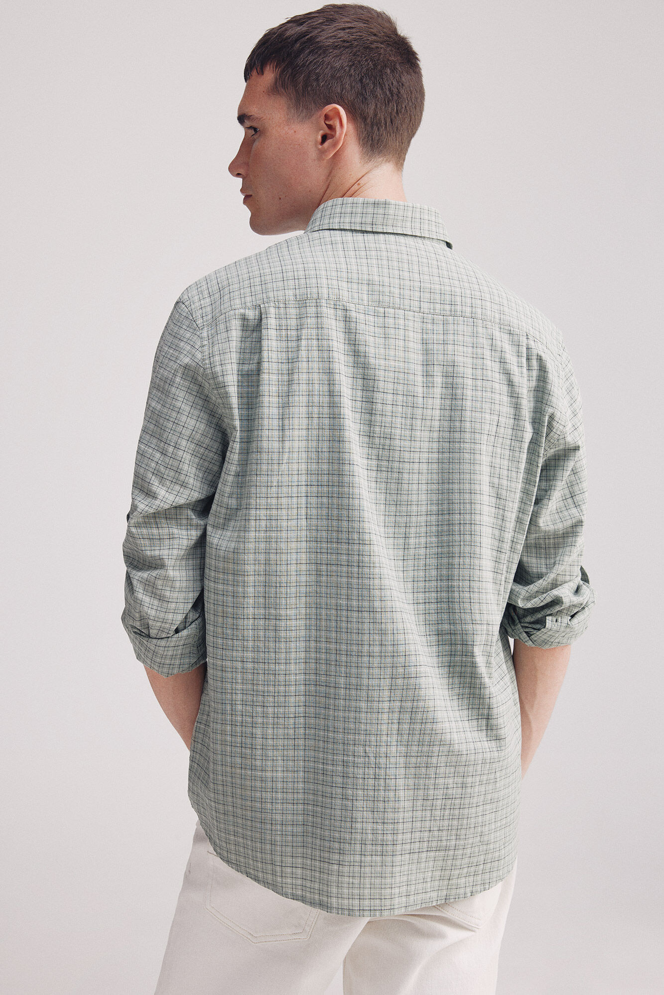 Springfield Camisa algod&oacute;n slum cuadros verde