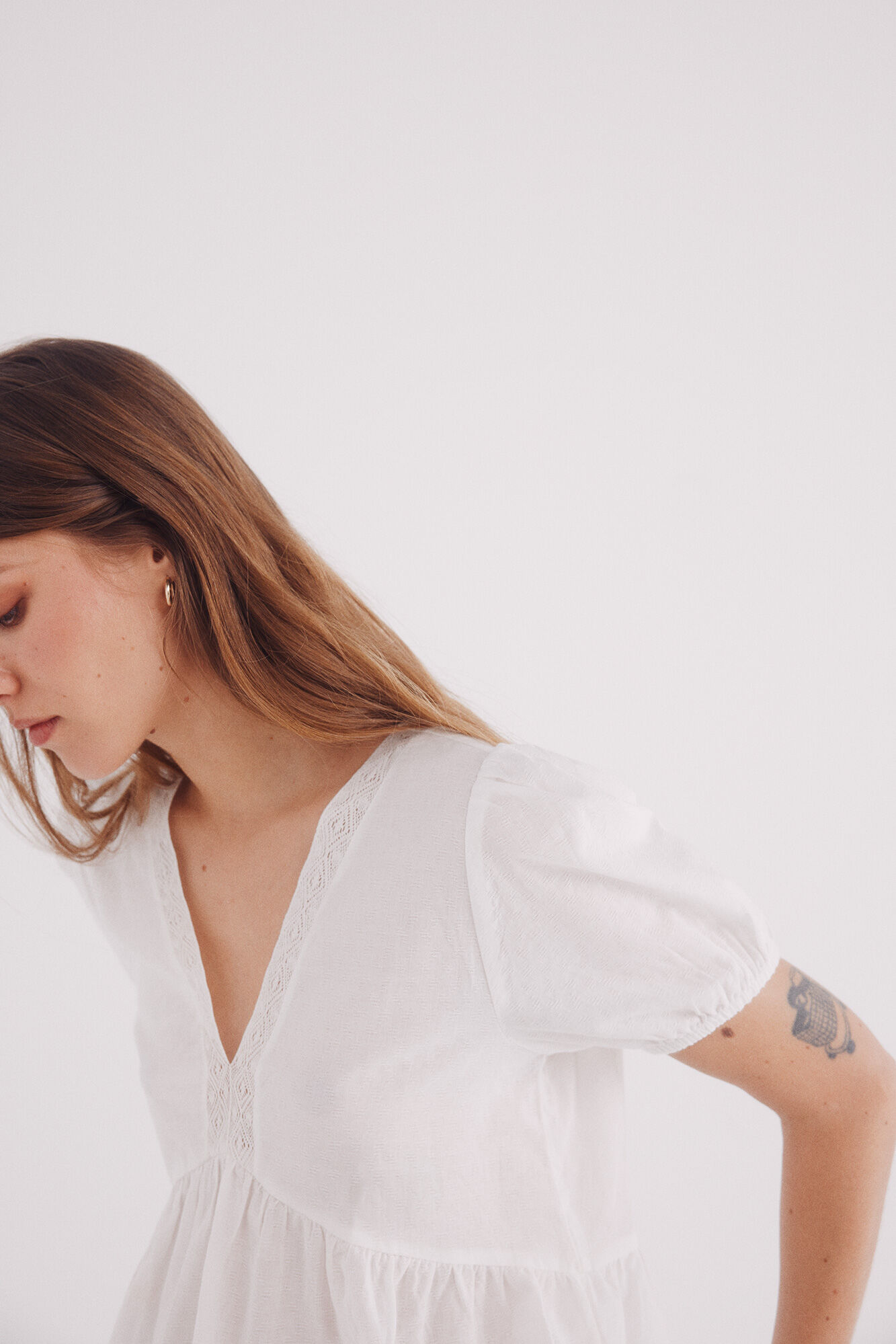 Springfield Blusa escote lace caf&eacute;