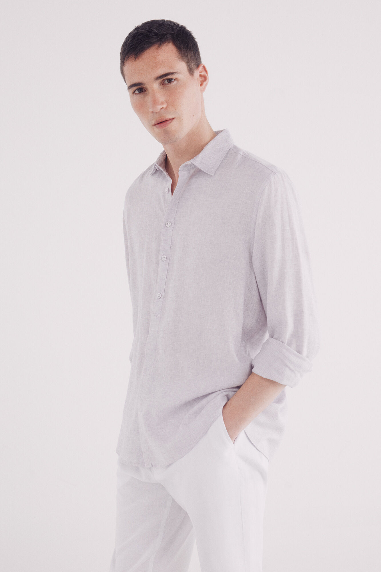 Springfield Camisa polera lino viscosa fil a fil