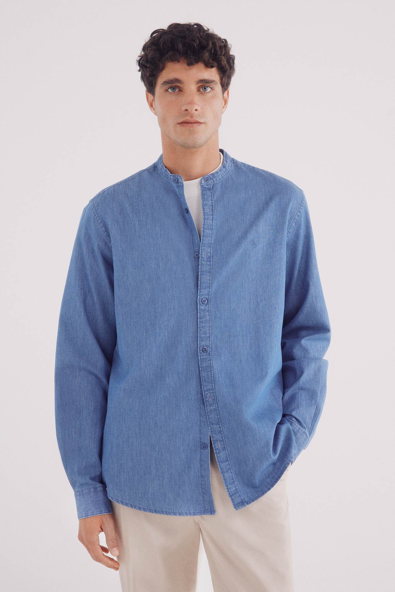 Springfield Camisa denim mao