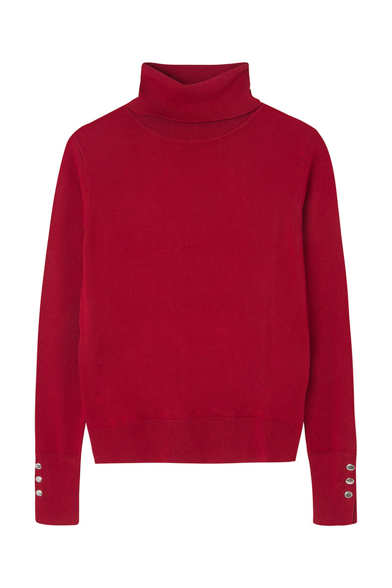 Springfield Su&eacute;ter cuello alto botones pu&ntilde;o rojo
