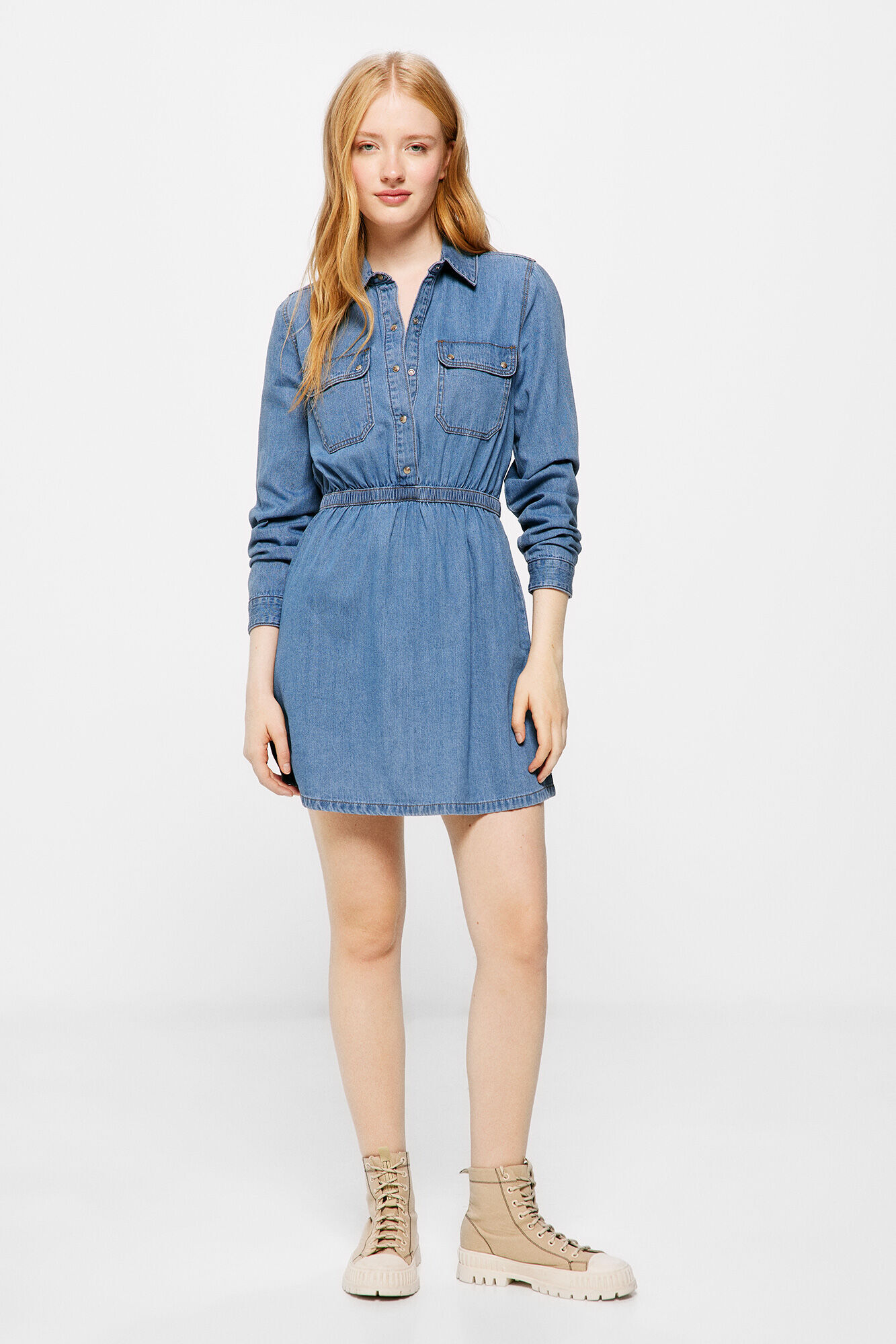 Springfield Vestido denim camisero