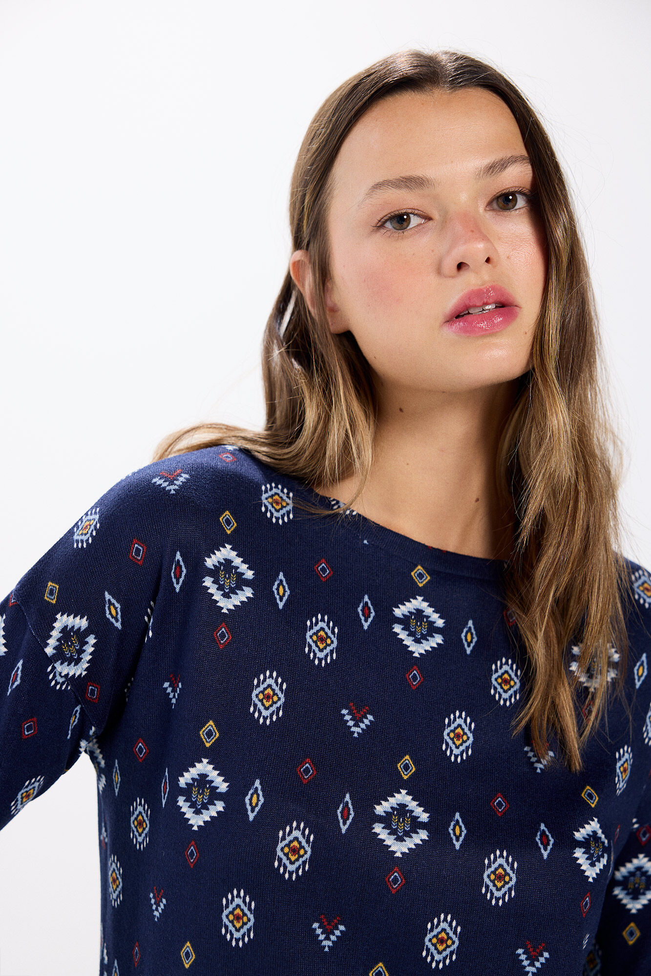 Springfield Playera combinada estampada azulado