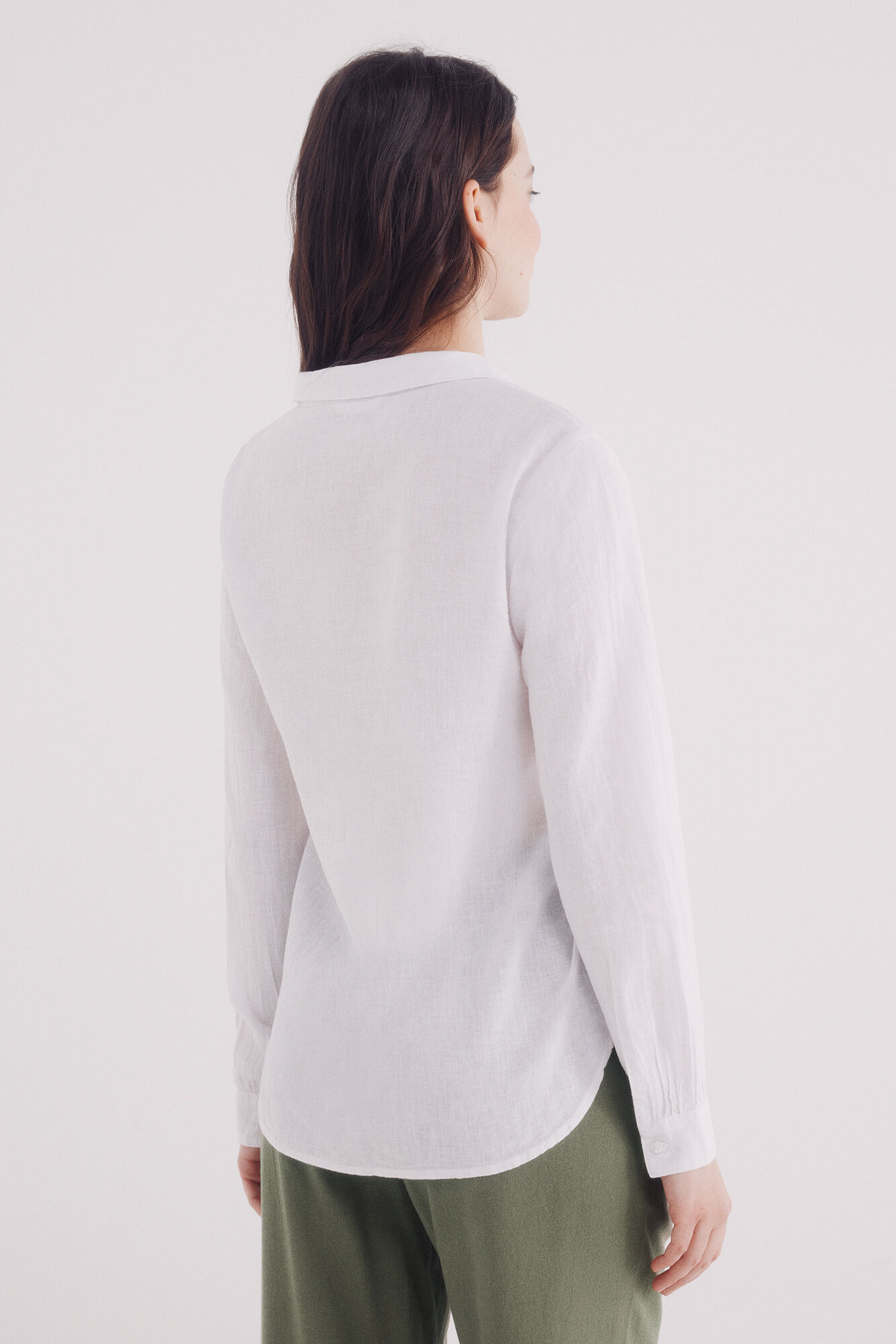 Springfield Blusa polera algod&oacute;n lino natural