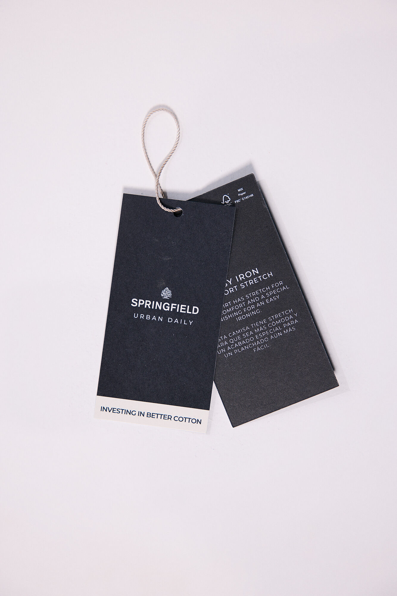 Springfield Camisa cuadros melange azul