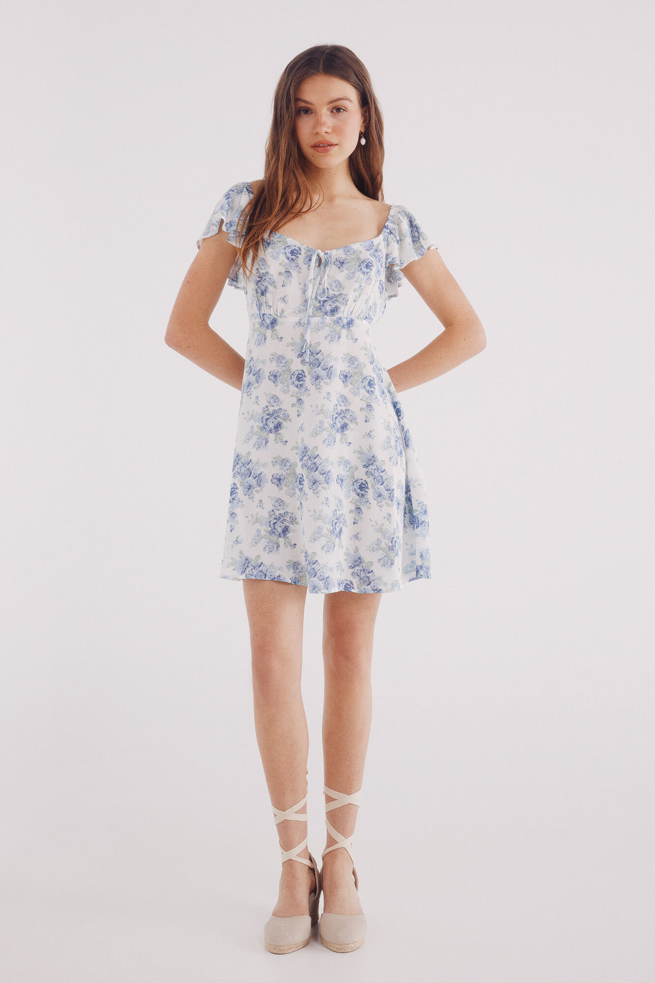 Springfield Vestido corto flores azules