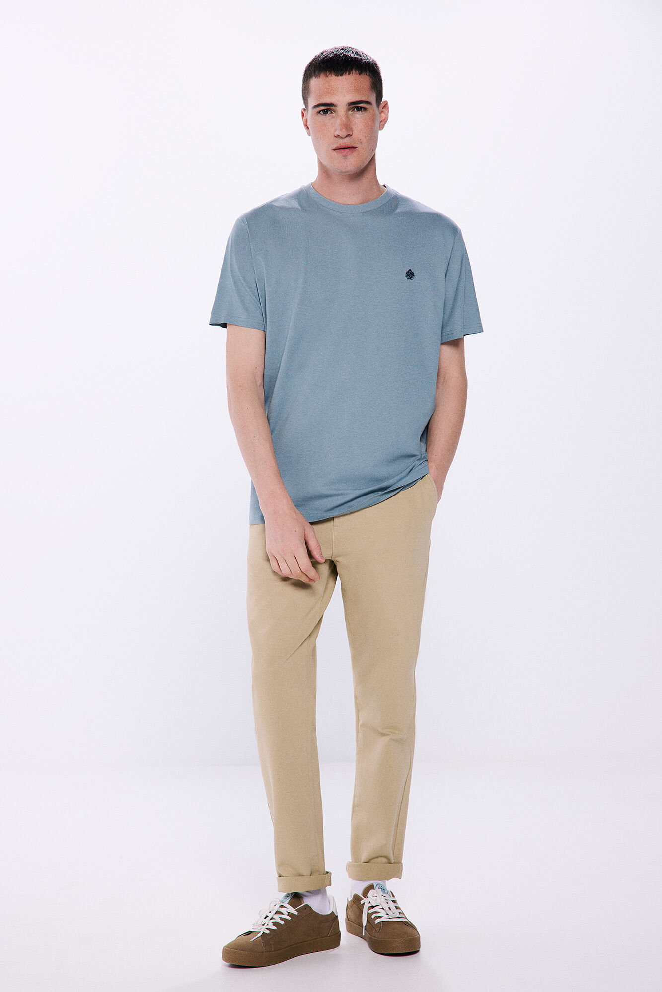 Springfield Playera b&aacute;sica cuello redondo azul