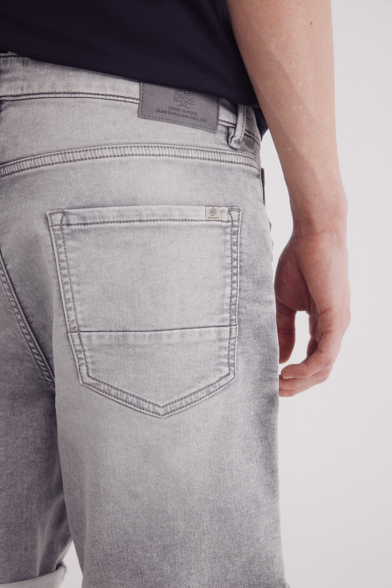 Springfield Bermuda en knit denim  gris