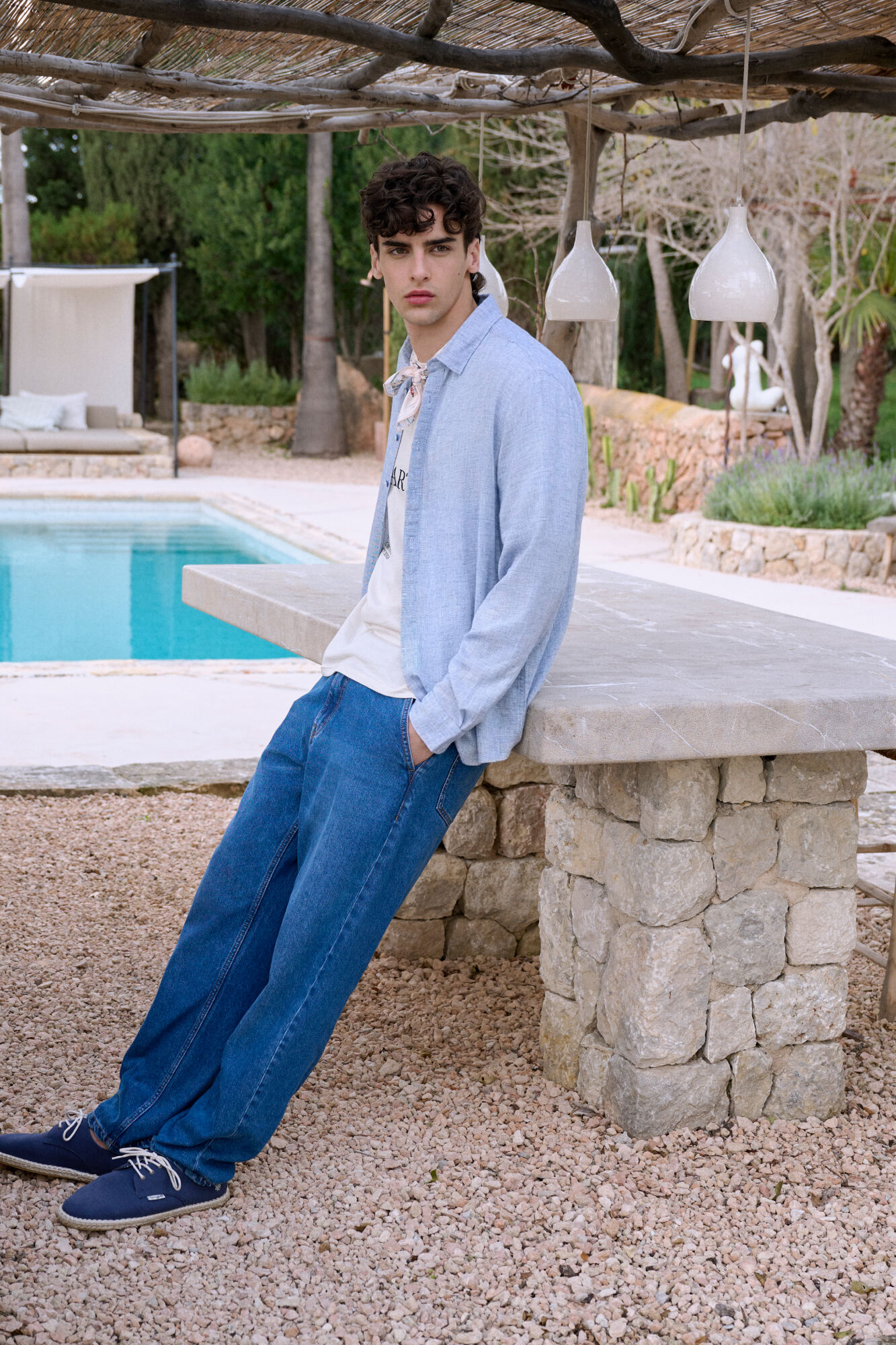 Springfield Camisa polera lino viscosa fil a fil