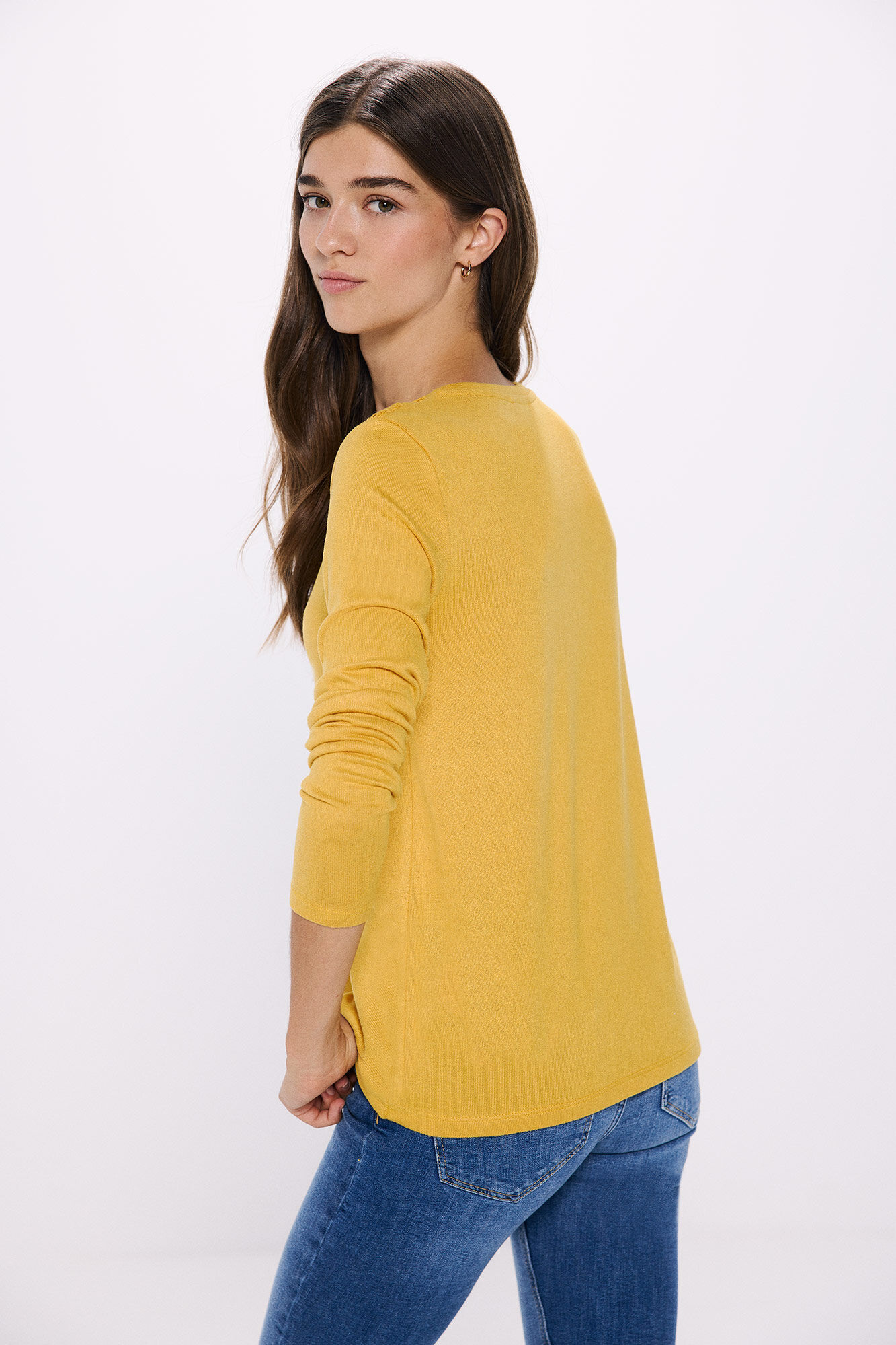 Springfield Playera crochet hombros amarillo