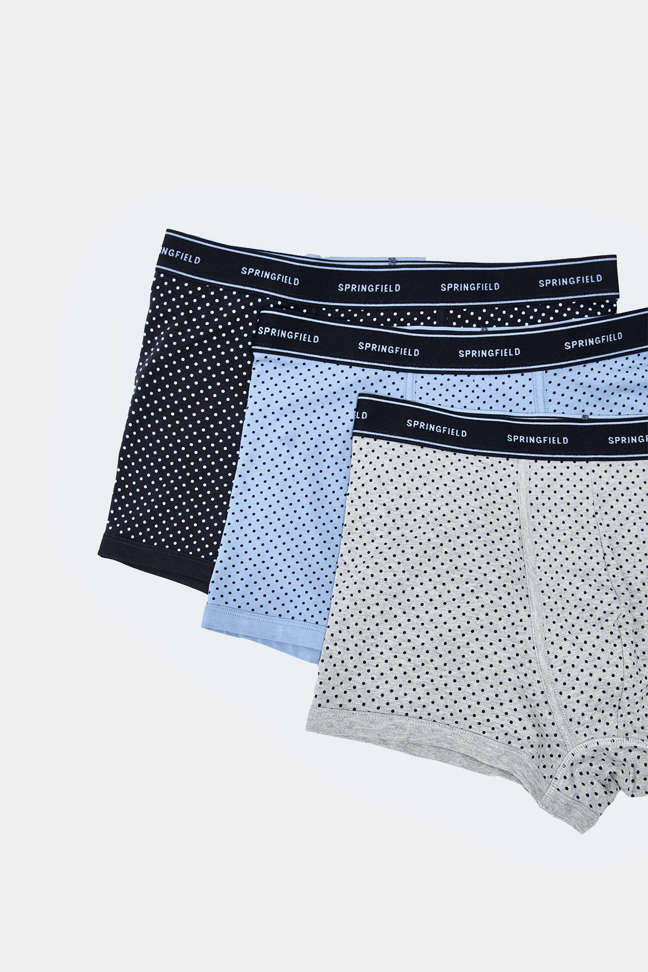 Springfield Pack 3 b&oacute;xers dots azul