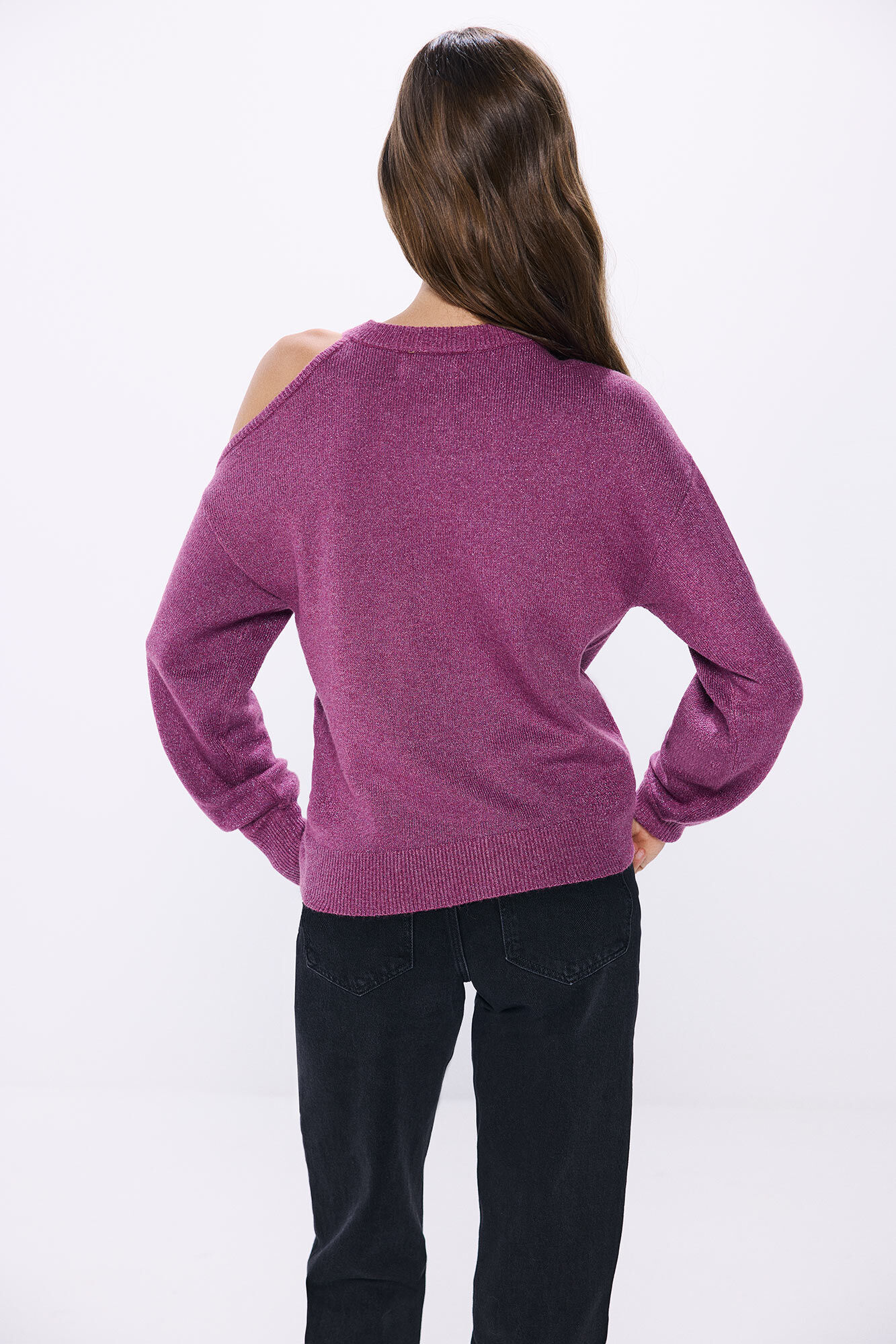 Springfield Su&eacute;ter asim&eacute;trico lurex morado/lila