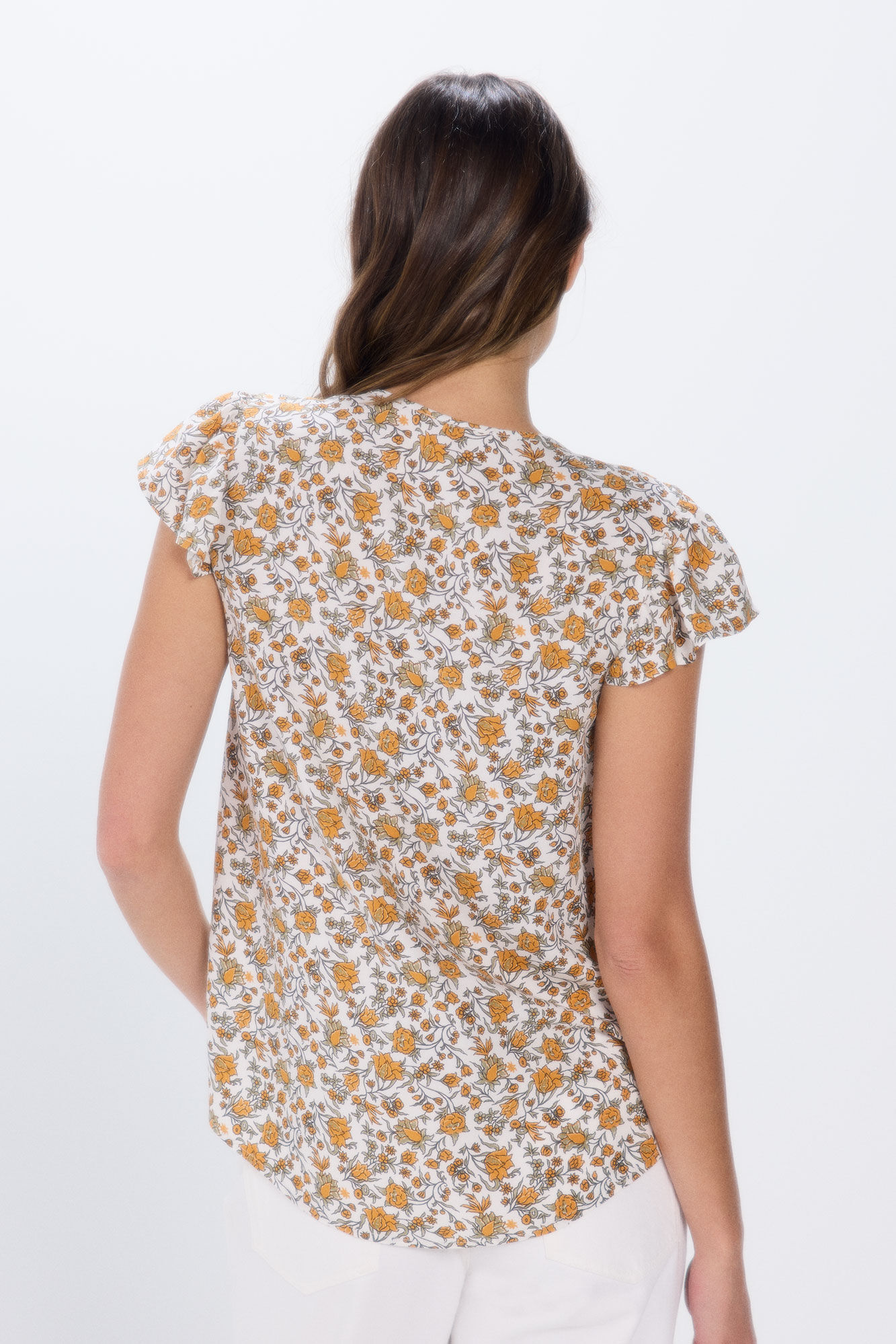 Springfield Blusa fluida estampada natural