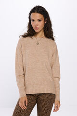 Springfield Su&eacute;ter dobladillo rayas relieve beige